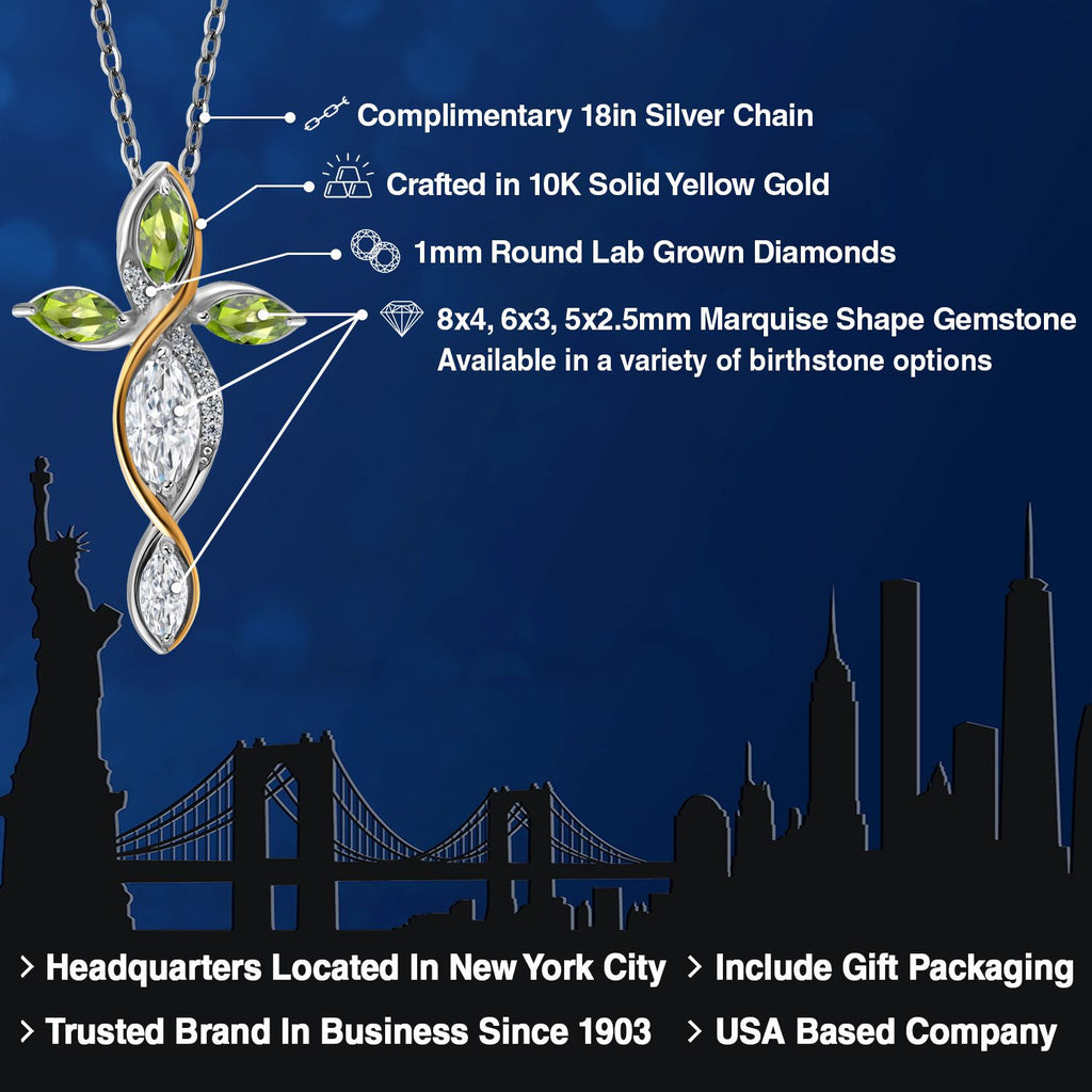 Pendant in 925 Sterling Silver and 10K Yellow Gold