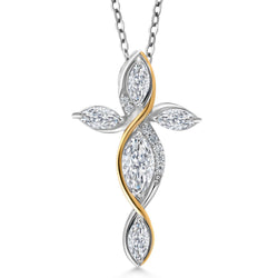 Pendant in 925 Sterling Silver and 10K Yellow Gold