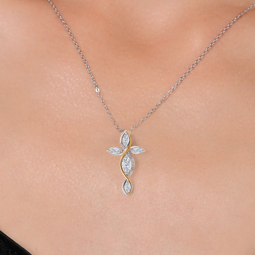 Pendant in 925 Sterling Silver and 10K Yellow Gold