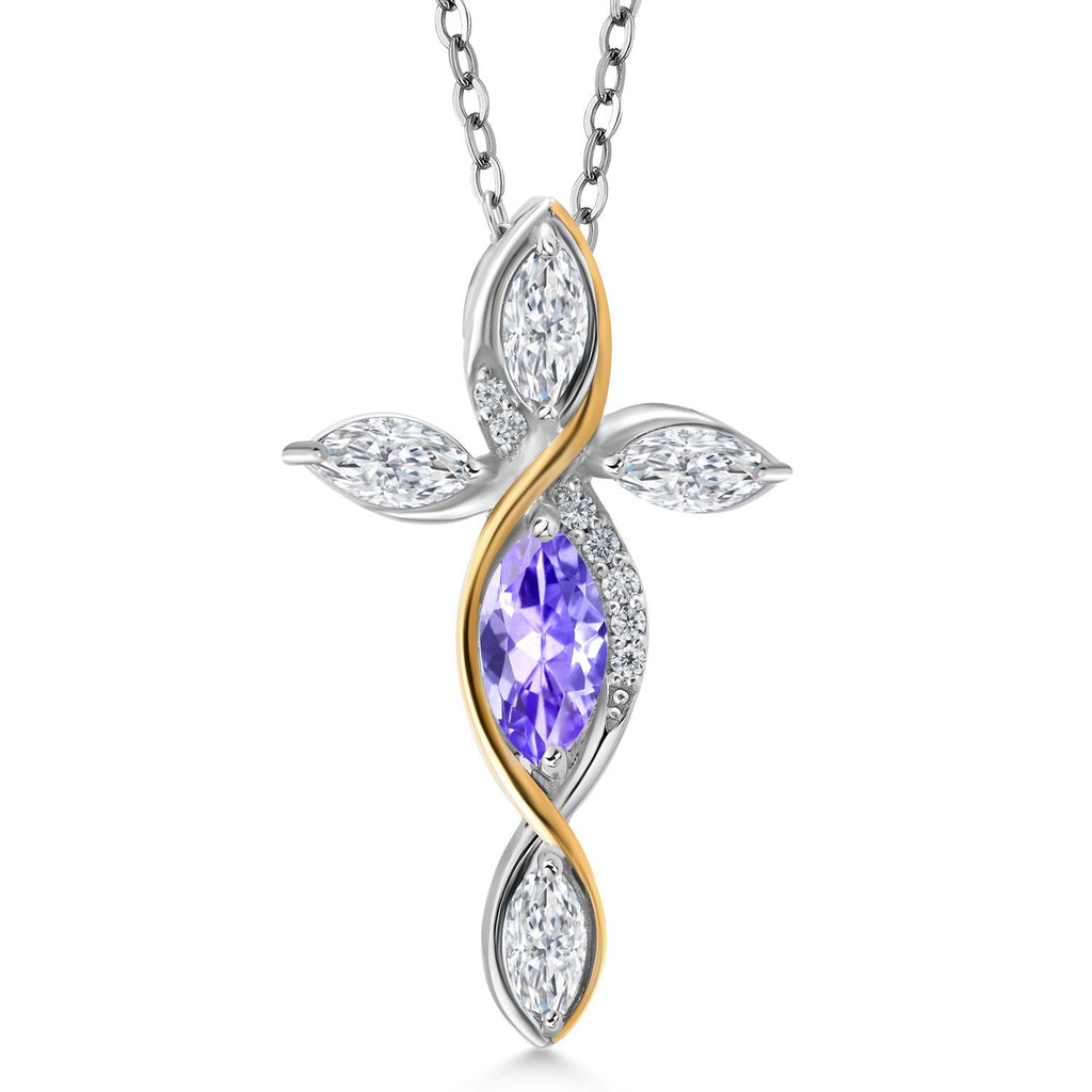 Pendant in 925 Sterling Silver and 10K Yellow Gold