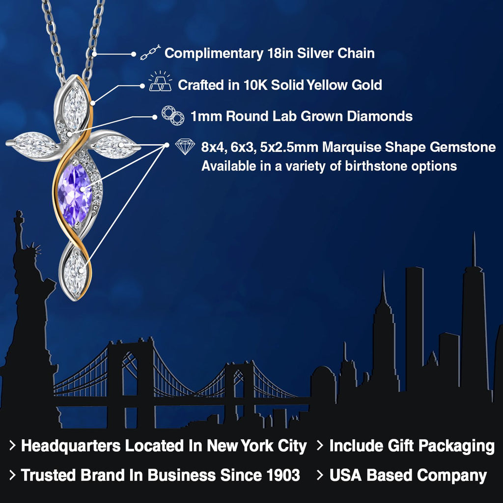 Pendant in 925 Sterling Silver and 10K Yellow Gold