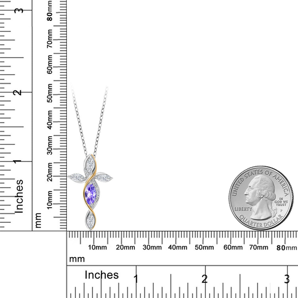 Pendant in 925 Sterling Silver and 10K Yellow Gold