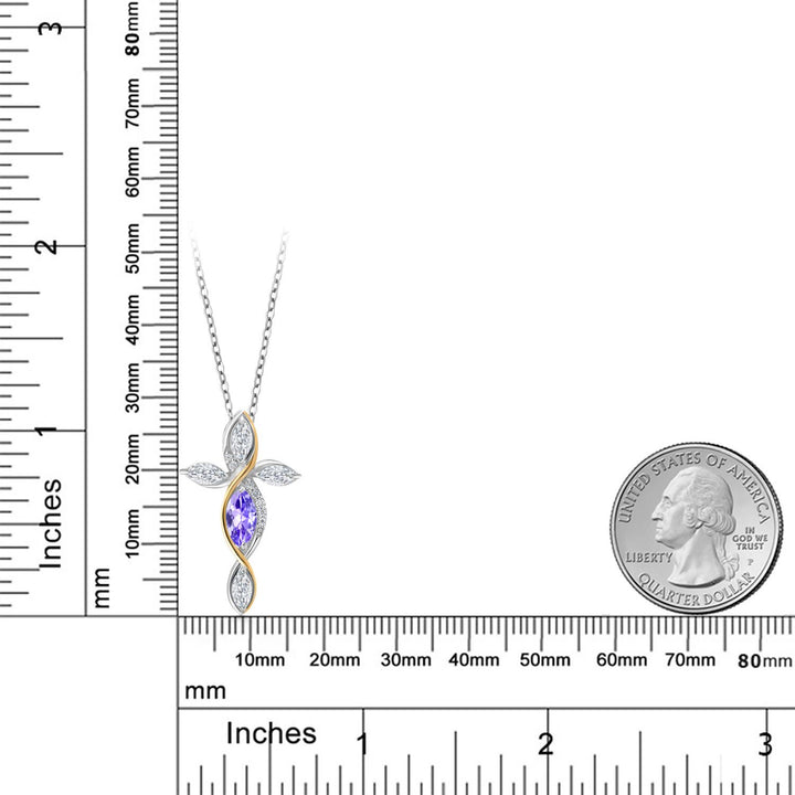 Pendant in 925 Sterling Silver and 10K Yellow Gold
