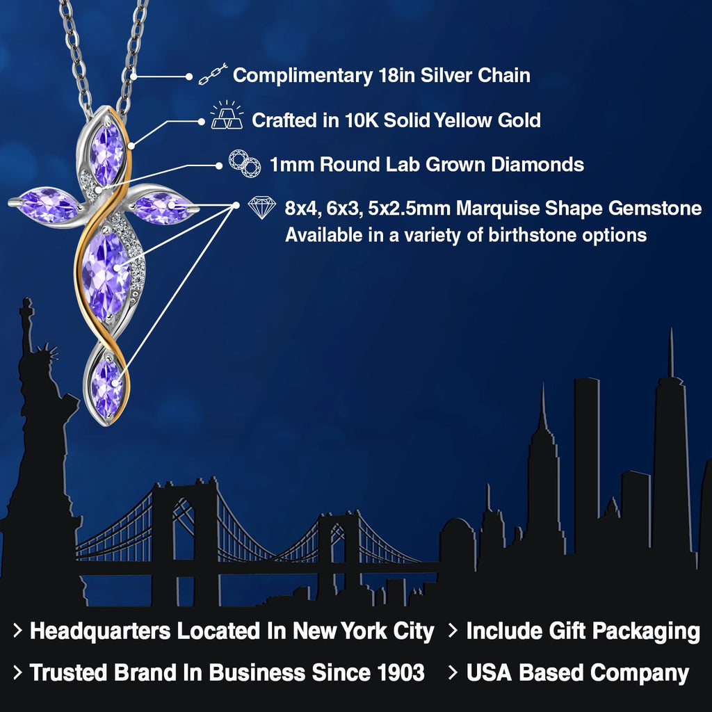 Pendant in 925 Sterling Silver and 10K Yellow Gold