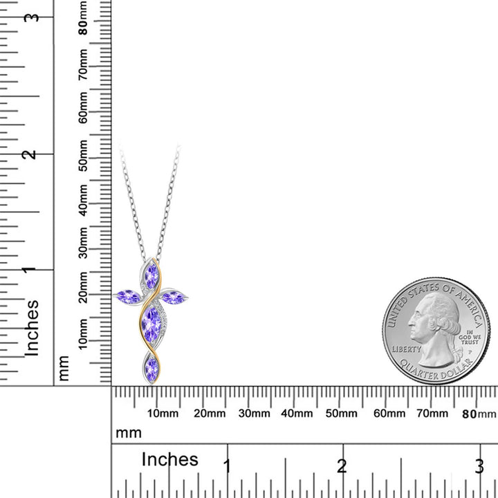 Pendant in 925 Sterling Silver and 10K Yellow Gold