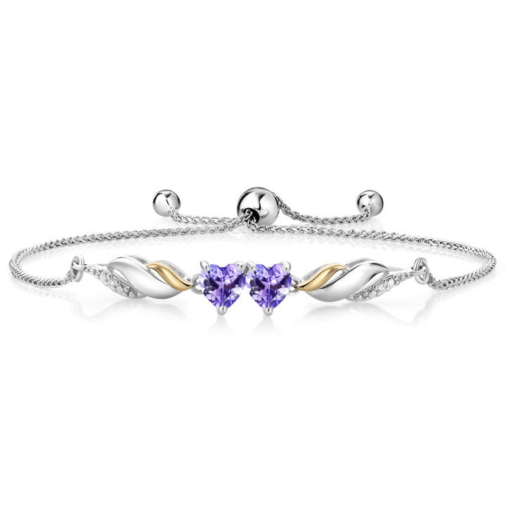 Tanzanite - December_Bracelet in 925 Sterling Silver and 10K Yellow Gold