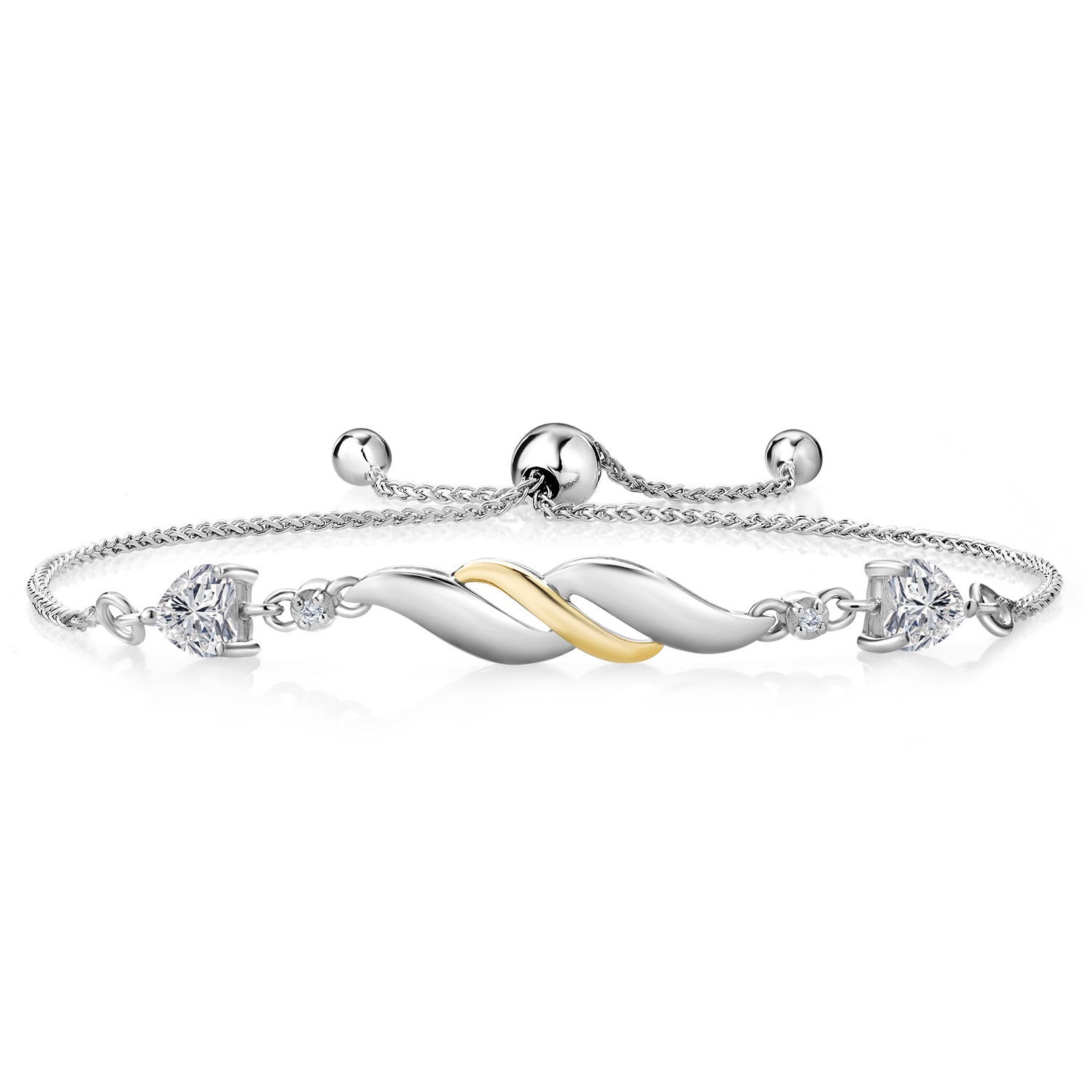Bracelet in 925 Sterling Silver and 10K Yellow Gold