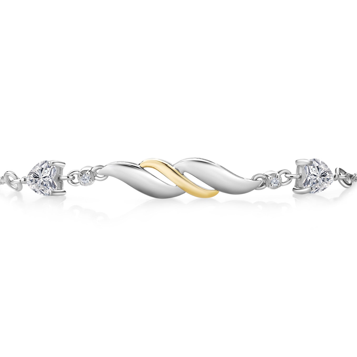 Bracelet in 925 Sterling Silver and 10K Yellow Gold