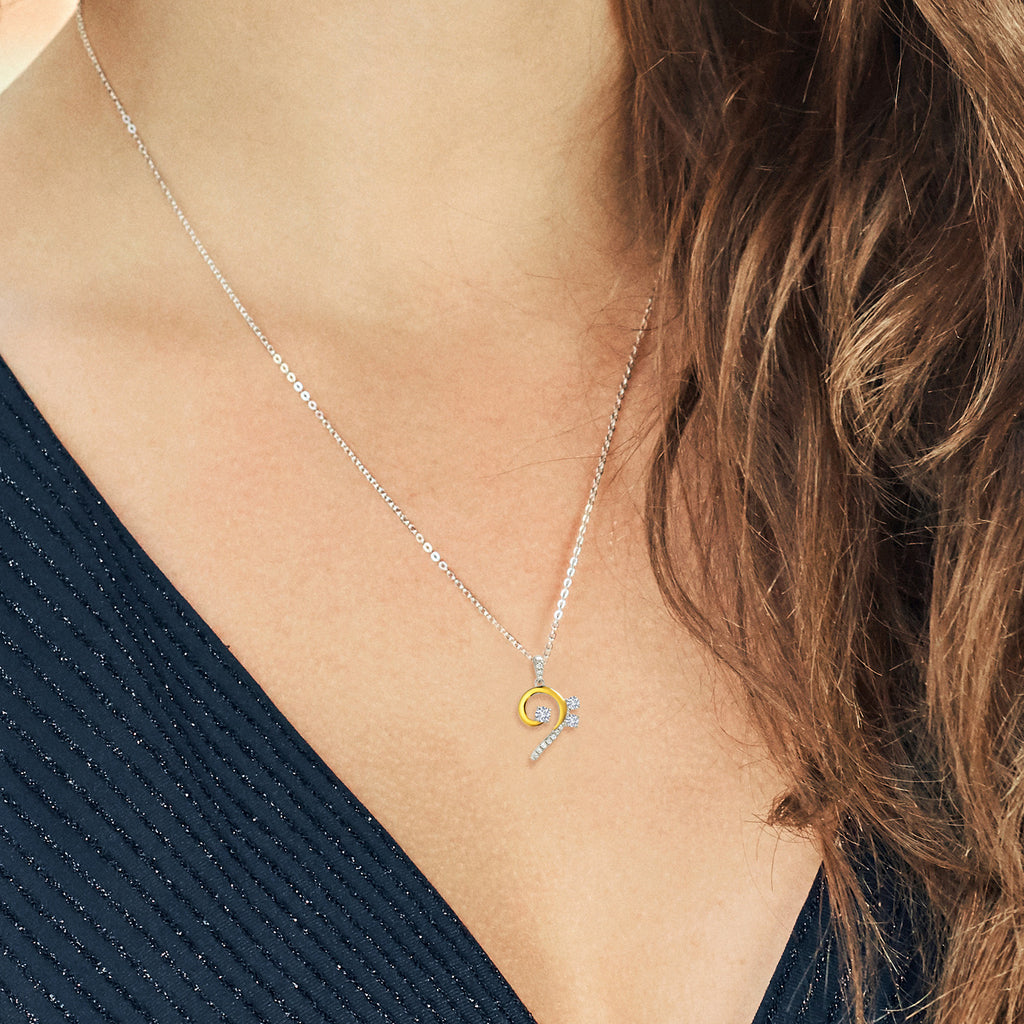 Pendant in 925 Sterling Silver and 10K Yellow Gold