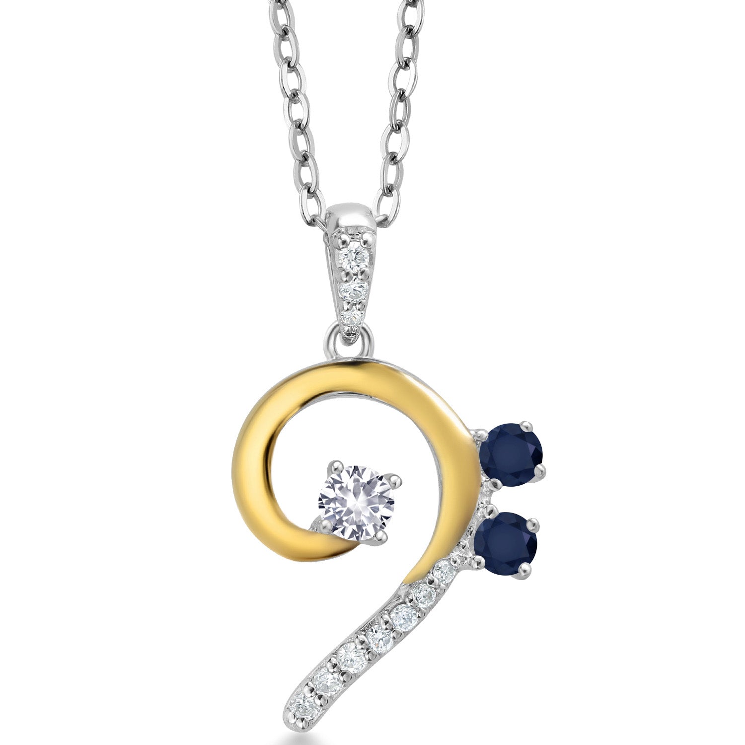 Pendant in 925 Sterling Silver and 10K Yellow Gold