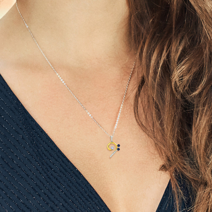 Pendant in 925 Sterling Silver and 10K Yellow Gold