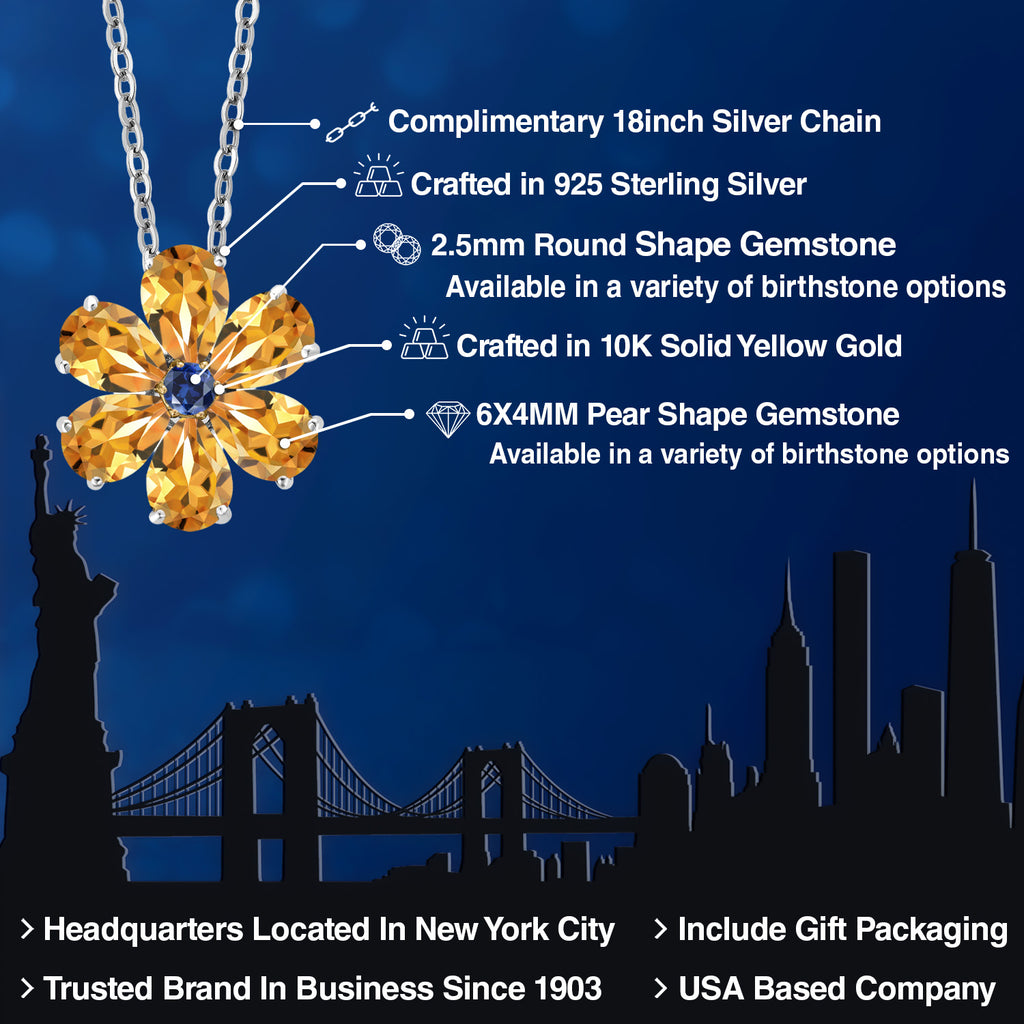 Pendant in 925 Sterling Silver and 10K Yellow Gold