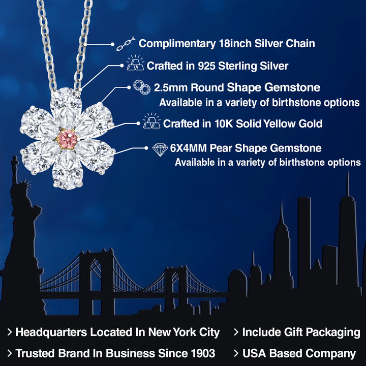 Pendant in 925 Sterling Silver and 10K Yellow Gold
