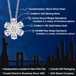 Pendant in 925 Sterling Silver and 10K Yellow Gold