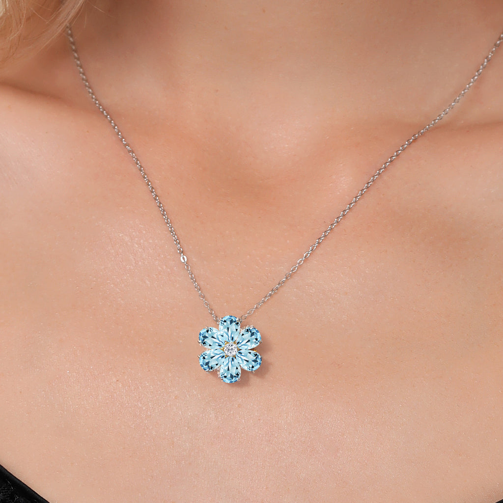 Topaz_Pendant in 925 Sterling Silver and 10K Yellow Gold