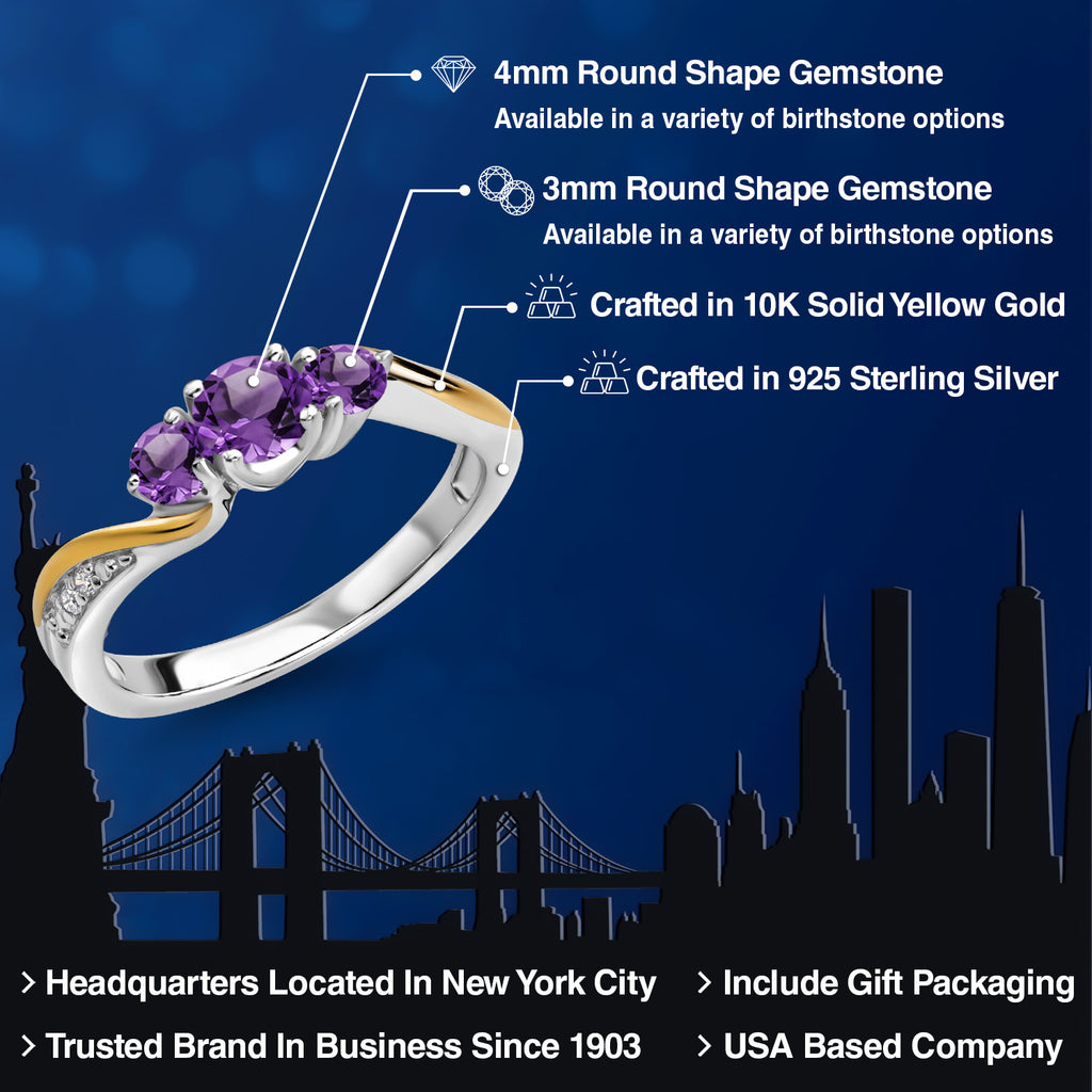 Ring in 925 Sterling Silver and 10K Yellow Gold