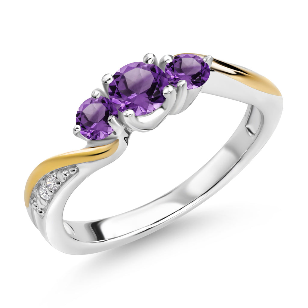 Ring in 925 Sterling Silver and 10K Yellow Gold
