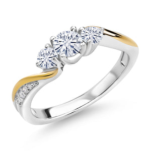 Ring in 925 Sterling Silver and 10K Yellow Gold