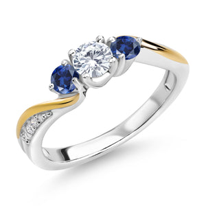 Ring in 925 Sterling Silver and 10K Yellow Gold