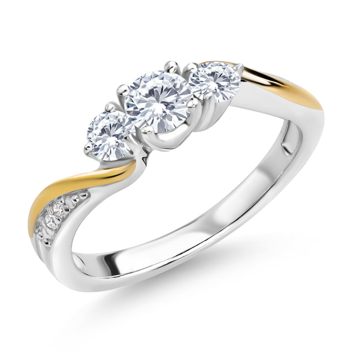 Ring in 925 Sterling Silver and 10K Yellow Gold