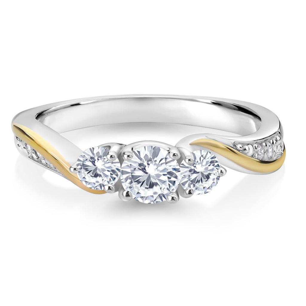 Ring in 925 Sterling Silver and 10K Yellow Gold