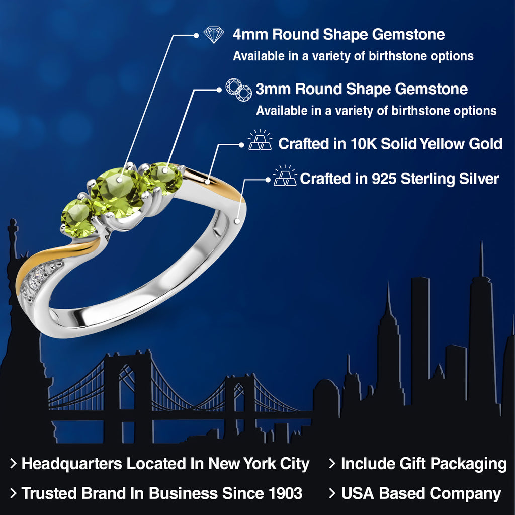 Ring in 925 Sterling Silver and 10K Yellow Gold