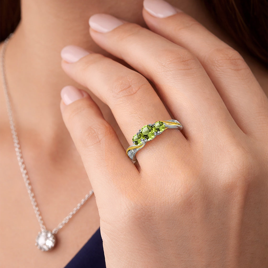 Ring in 925 Sterling Silver and 10K Yellow Gold