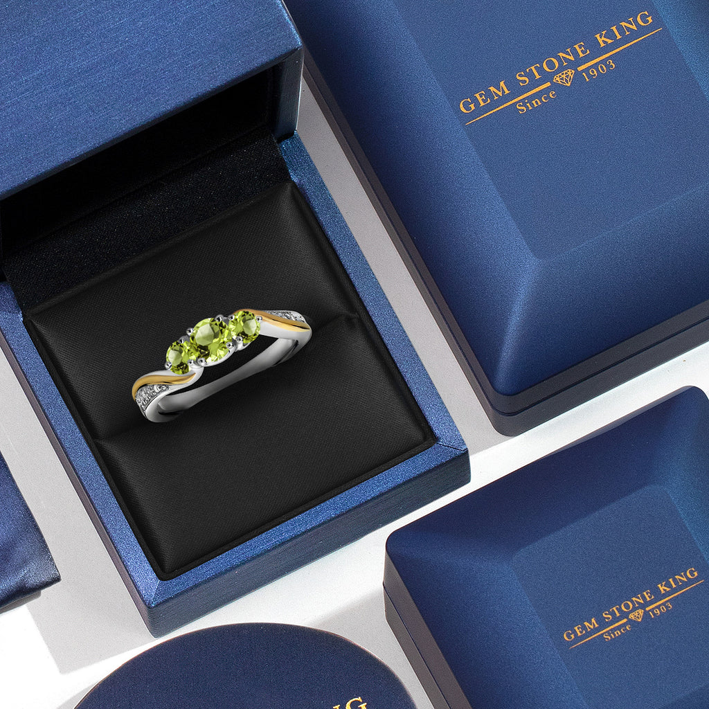 Ring in 925 Sterling Silver and 10K Yellow Gold