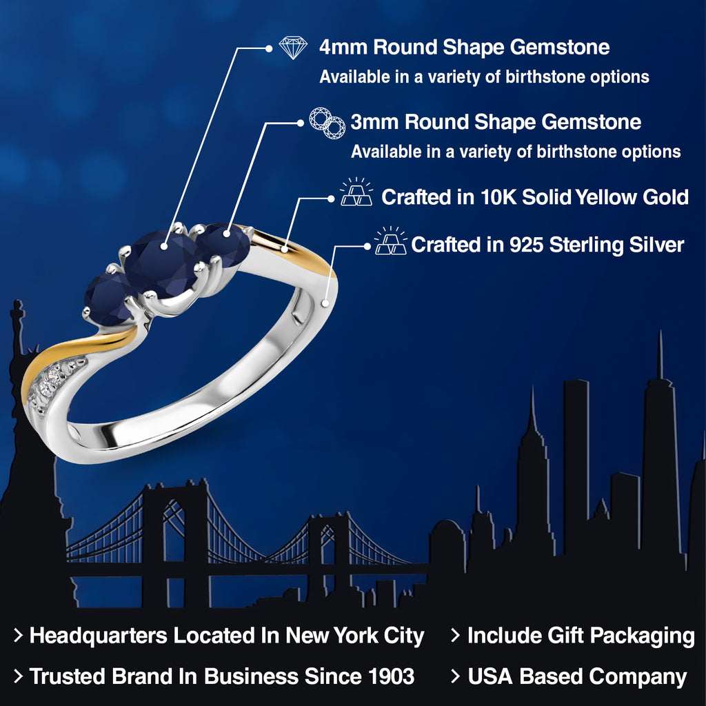Ring in 925 Sterling Silver and 10K Yellow Gold