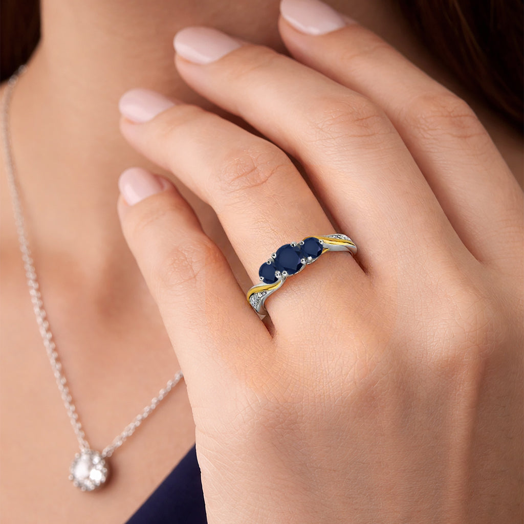 Ring in 925 Sterling Silver and 10K Yellow Gold