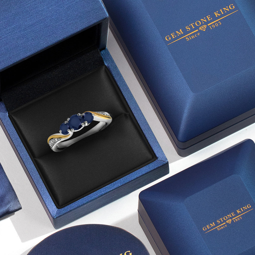 Ring in 925 Sterling Silver and 10K Yellow Gold