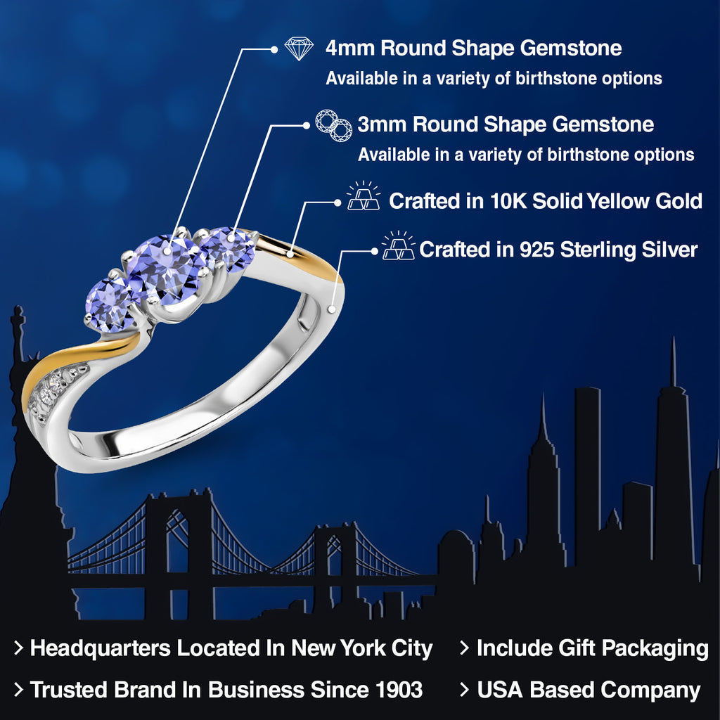 Ring in 925 Sterling Silver and 10K Yellow Gold