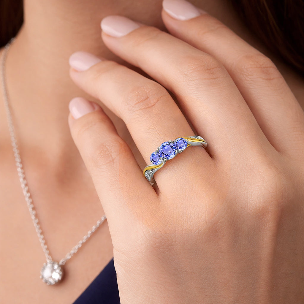 Ring in 925 Sterling Silver and 10K Yellow Gold