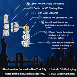 Earrings in 925 Sterling Silver and 10K Yellow Gold