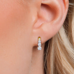 Earrings in 925 Sterling Silver and 10K Yellow Gold