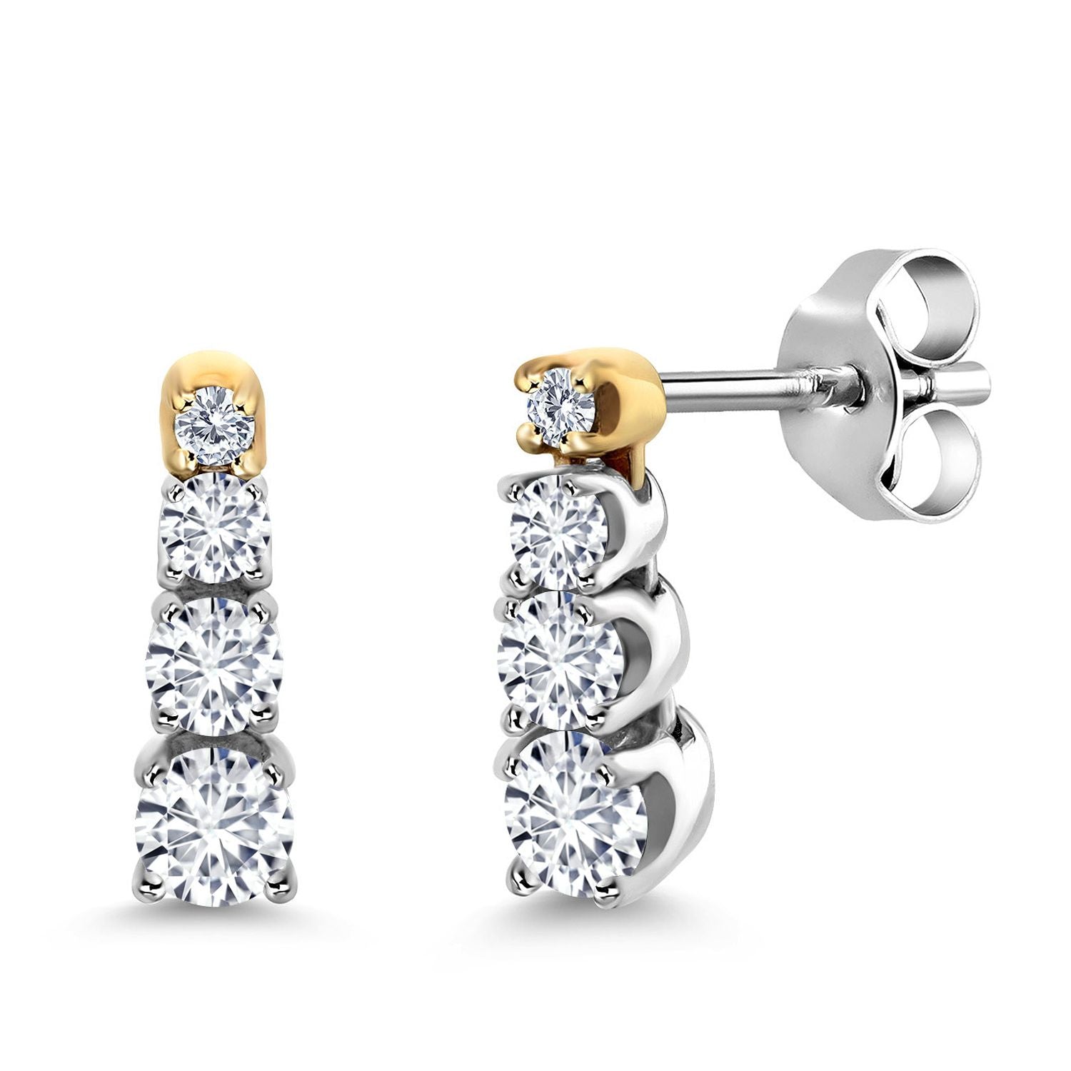 Earrings in 925 Sterling Silver and 10K Yellow Gold