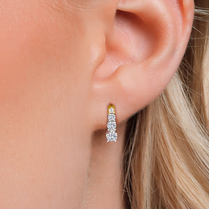 Earrings in 925 Sterling Silver and 10K Yellow Gold