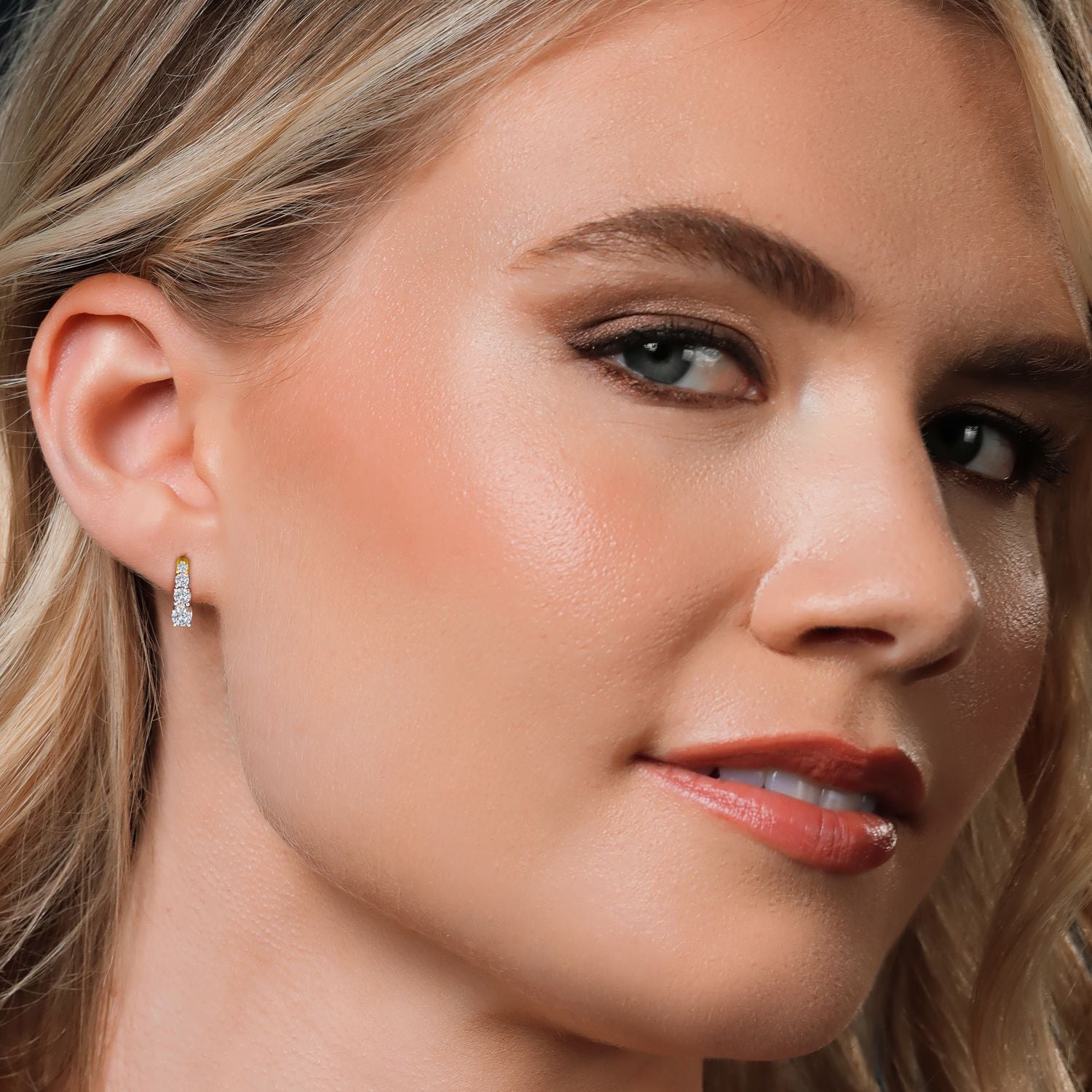 Earrings in 925 Sterling Silver and 10K Yellow Gold