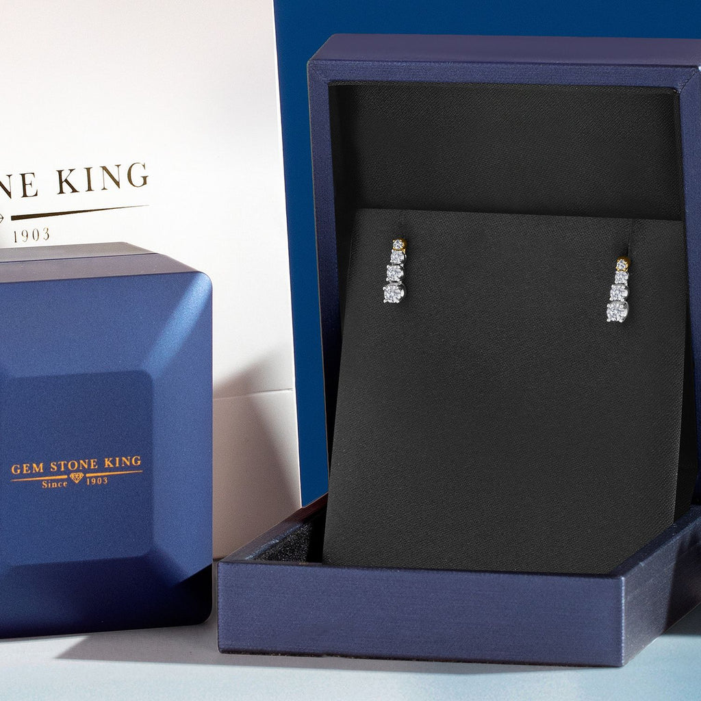 Earrings in 925 Sterling Silver and 10K Yellow Gold