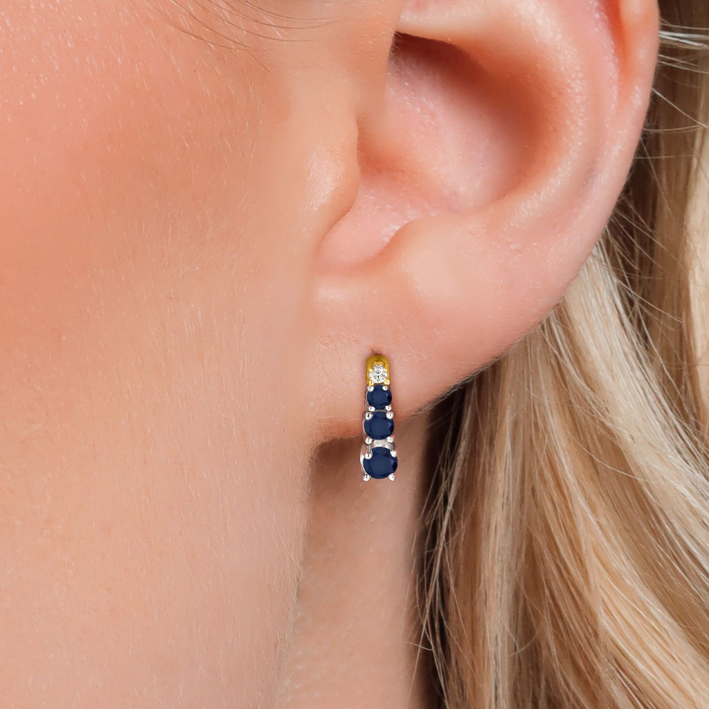 Earrings in 925 Sterling Silver and 10K Yellow Gold