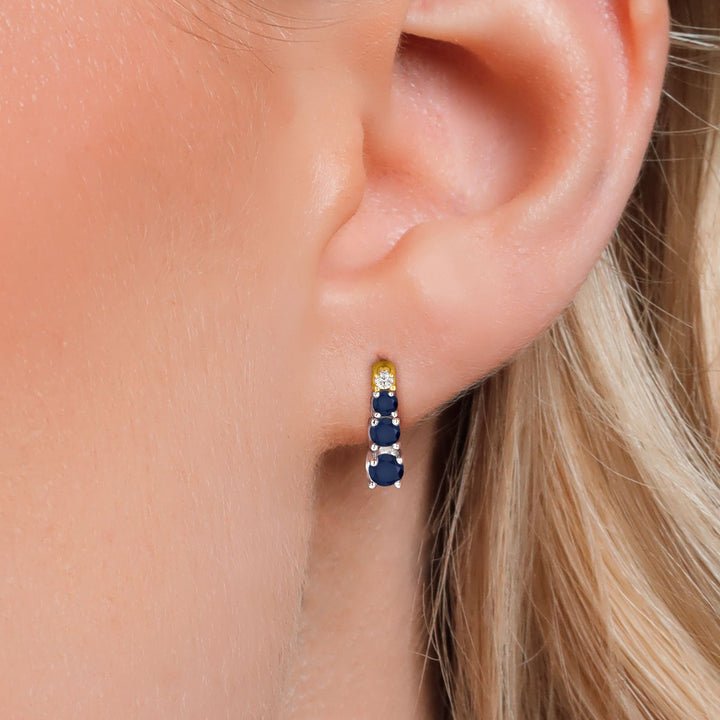Earrings in 925 Sterling Silver and 10K Yellow Gold