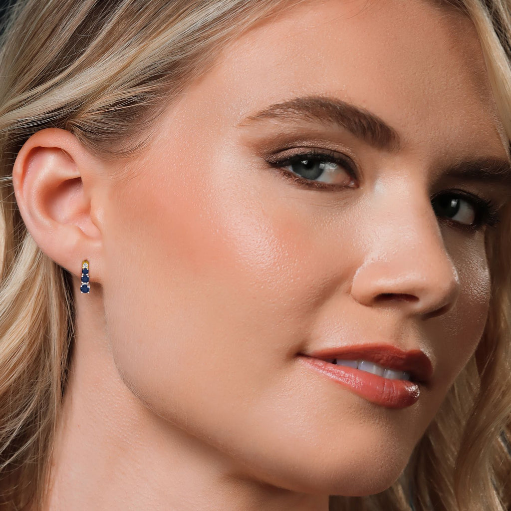 Earrings in 925 Sterling Silver and 10K Yellow Gold