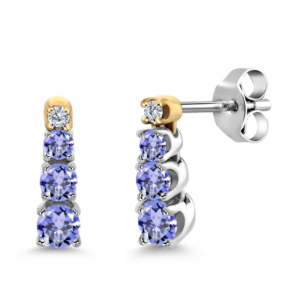 Earrings in 925 Sterling Silver and 10K Yellow Gold
