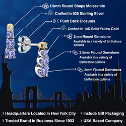 Earrings in 925 Sterling Silver and 10K Yellow Gold