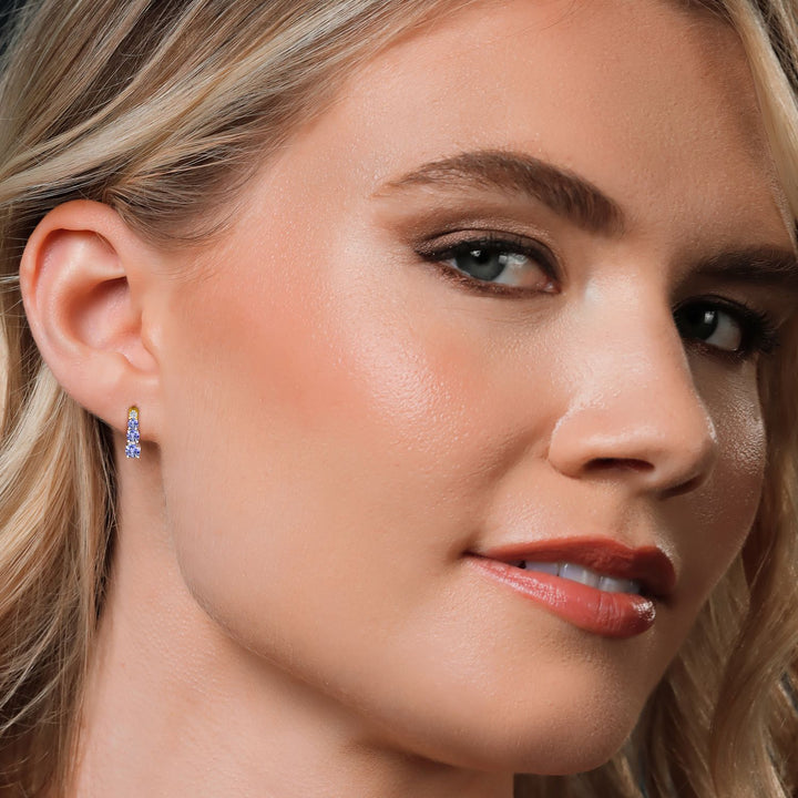 Earrings in 925 Sterling Silver and 10K Yellow Gold