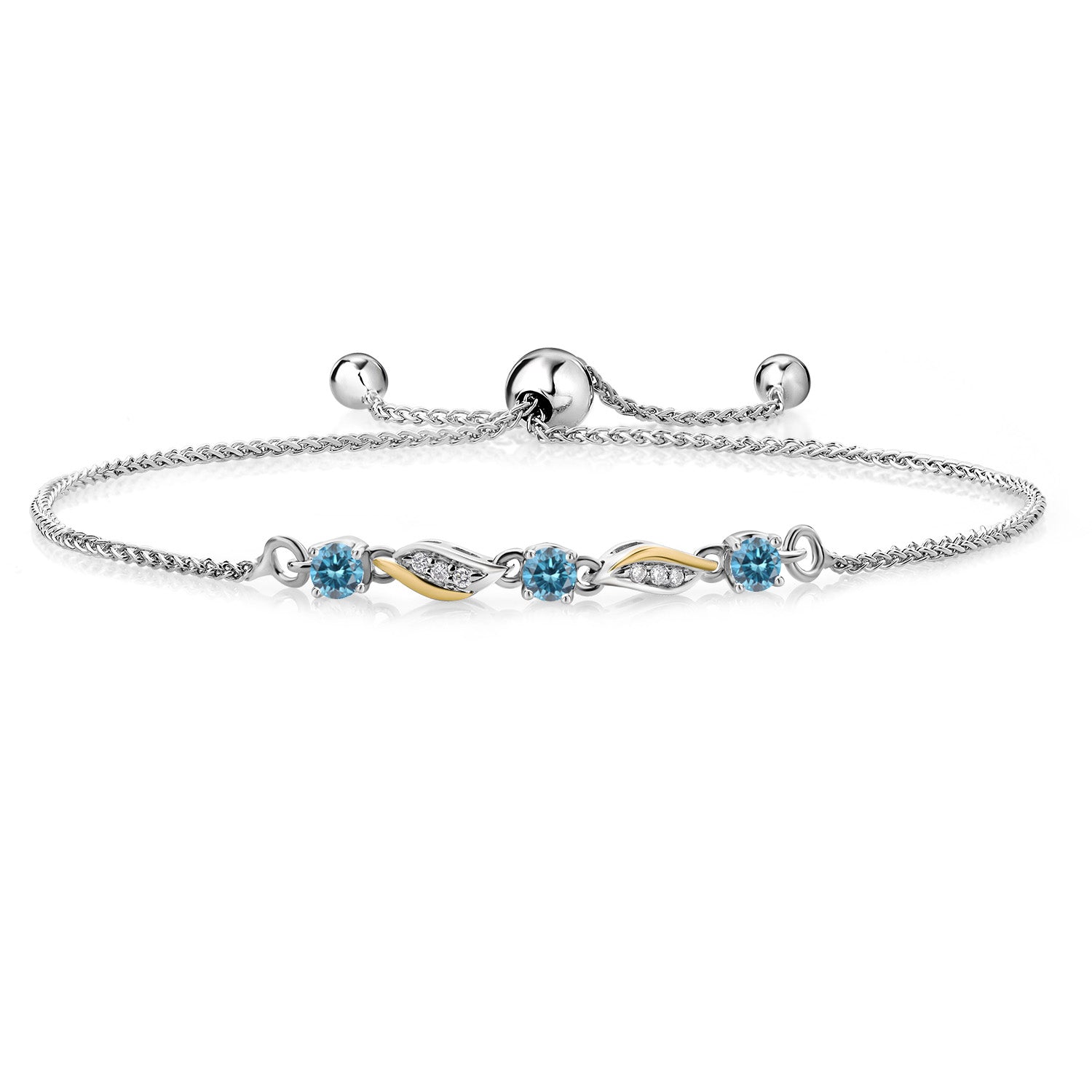 Bracelet in 925 Sterling Silver and 10K Yellow Gold