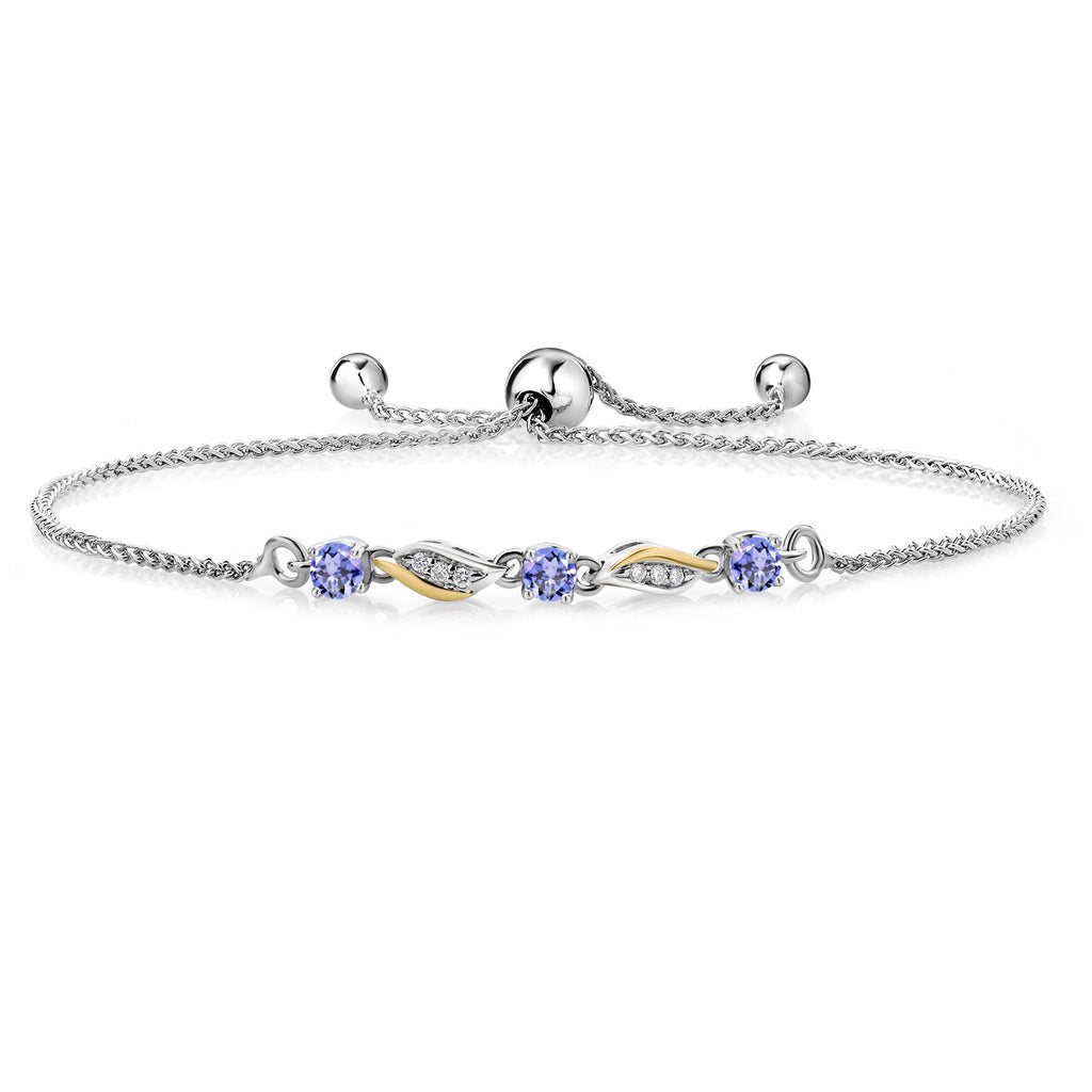 Tanzanite - December_Bracelet in 925 Sterling Silver and 10K Yellow Gold