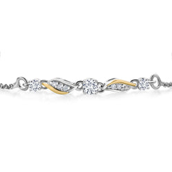 Bracelet in 925 Sterling Silver and 10K Yellow Gold