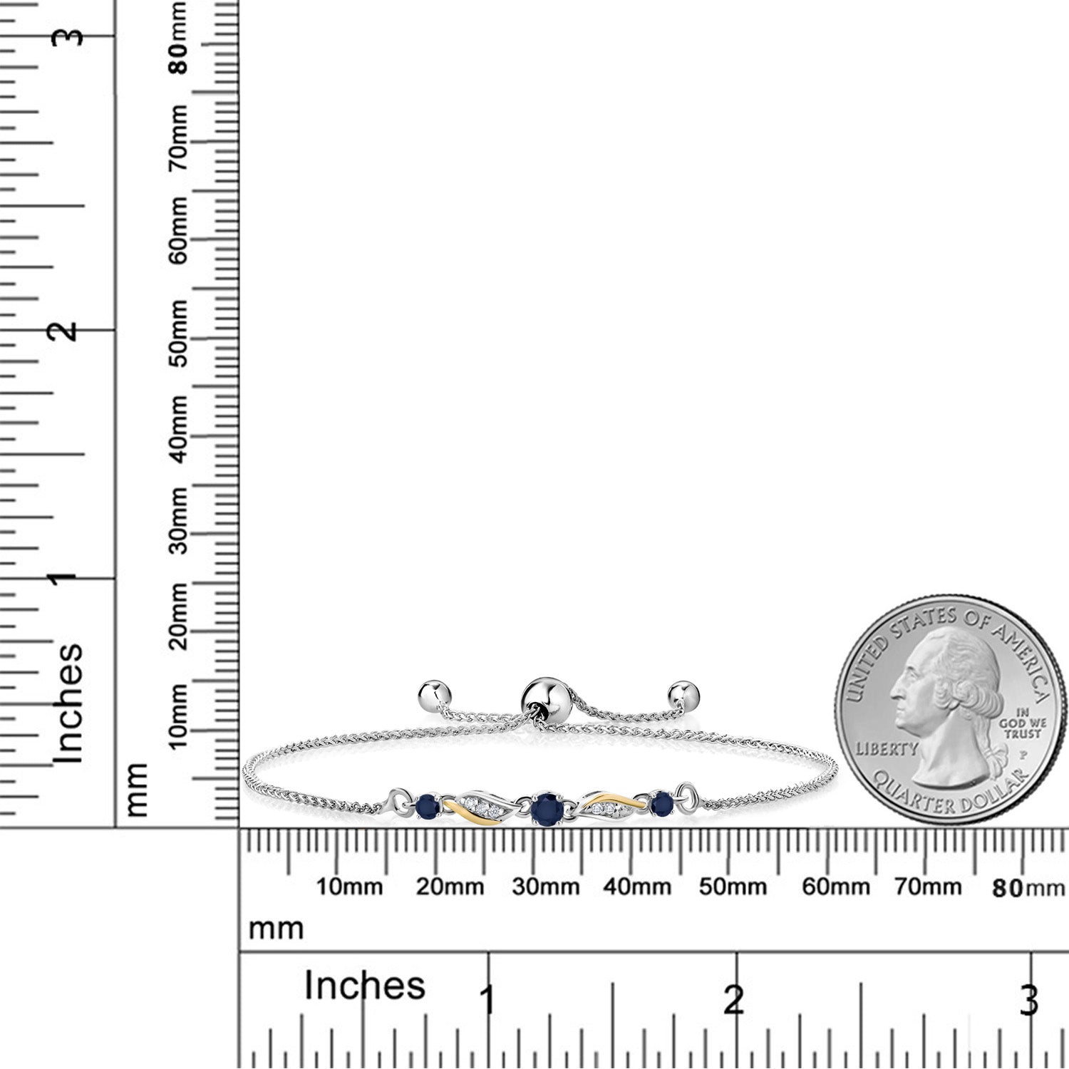 Bracelet in 925 Sterling Silver and 10K Yellow Gold