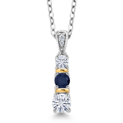Pendant in 925 Sterling Silver and 10K Yellow Gold